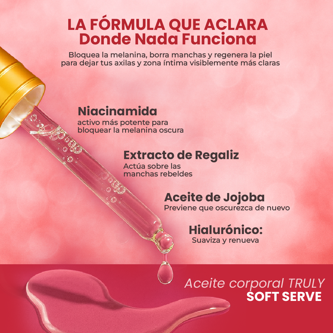 Aceite Truly | aclara zona íntima y axilas