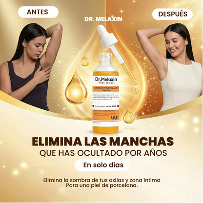 Dr, Melaxin, aclara manchas zona v y axilas
