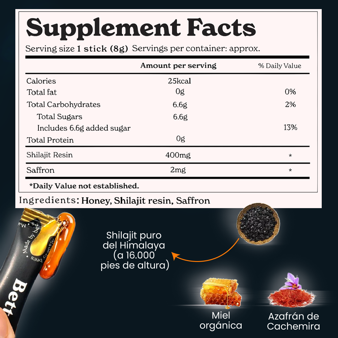 Himalayan shilajit . Palitos de miel, para hombres