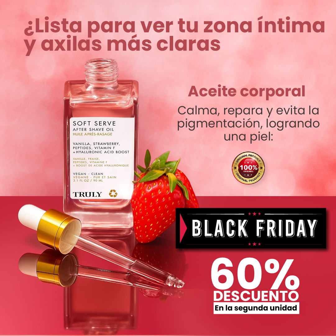Aceite Truly | aclara  zona íntima y axilas